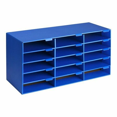 ADIROFFICE 32'' x 13'' x 17'' 15-Compartment Blue Classroom Literature Organizer ADI501-15-BLU, 2PK 105AO50115L2